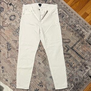 J. Crew Ivory Mid-Rise Skinny Jeans